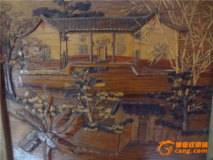 木板雕刻风景画