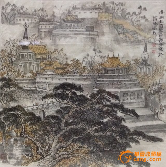 著名山水画家郑守宽先生四尺斗方山水画