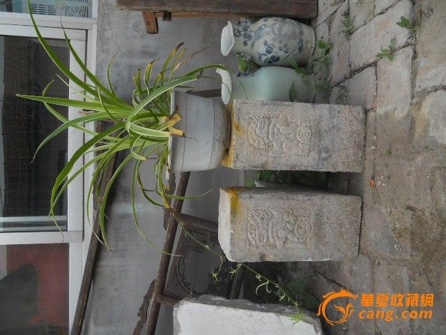 一对浮雕狮子石头门枕,运费买家到付_一对浮雕