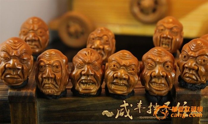 橄榄核橄榄胡精雕--旭圆款十八罗汉手串手链h