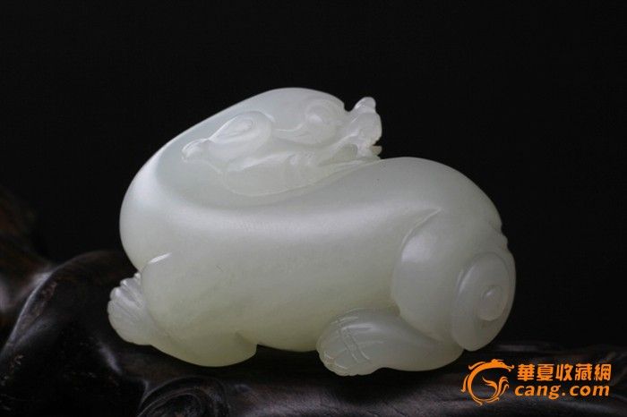 清香雅玩 正品新疆和田玉青海料把件 瑞兽貔貅