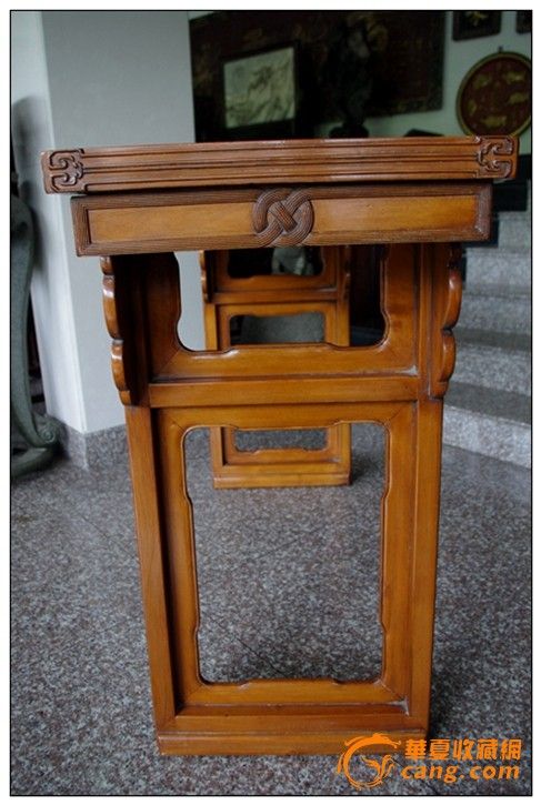 【案】黄杨红木绳结平头案_【案】黄杨红木