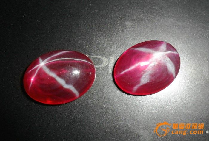 精品收藏戒面 红星光宝石戒面一对_精品收藏戒