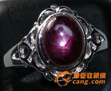 纯天然5.61克拉非洲星光红宝石 泰银戒指 不议