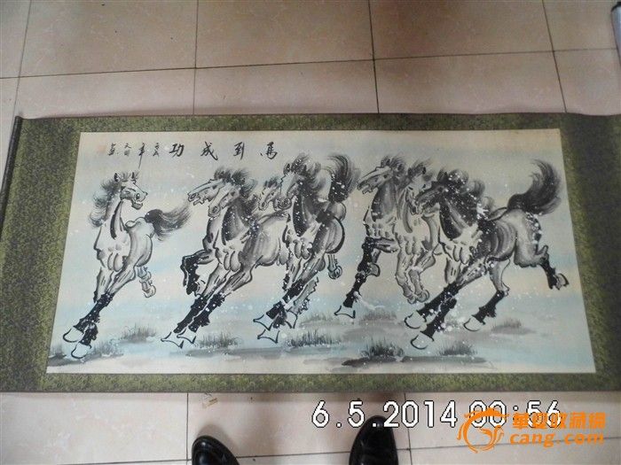 山东著名画家[陈天明]画的8匹马_山东著名画家