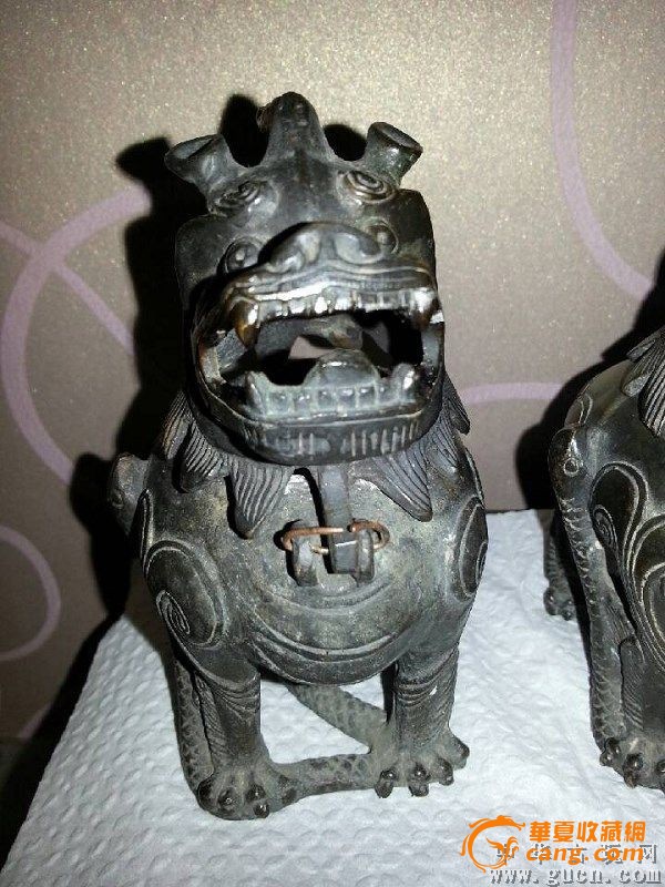 3500元出精美的老铜麒麟一对