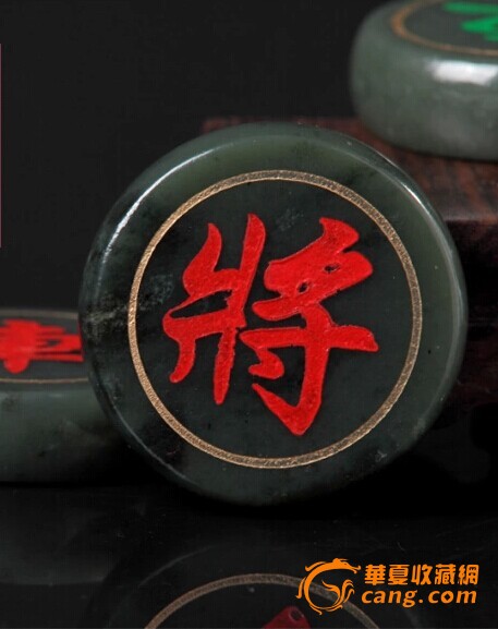 天然和田玉青玉大象棋棋子把件 32枚套装收藏精品