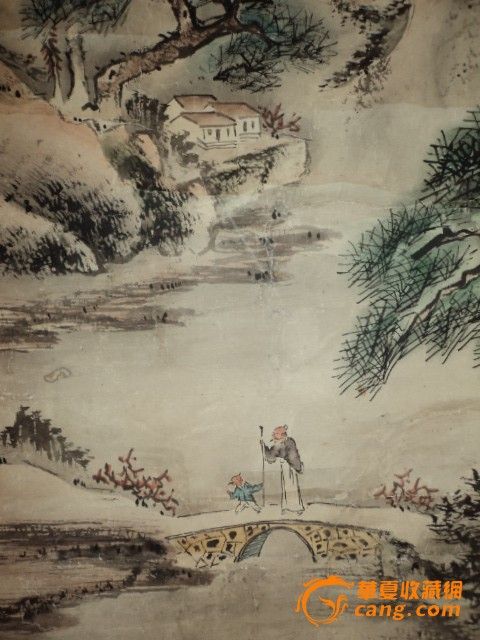 清代佚名设色山水立轴_清代佚名设色山水立轴