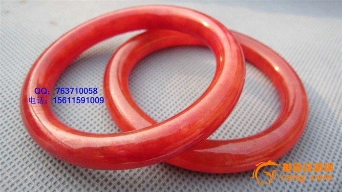 缅甸红翡翠冰种手镯一对_缅甸红翡翠冰种手镯