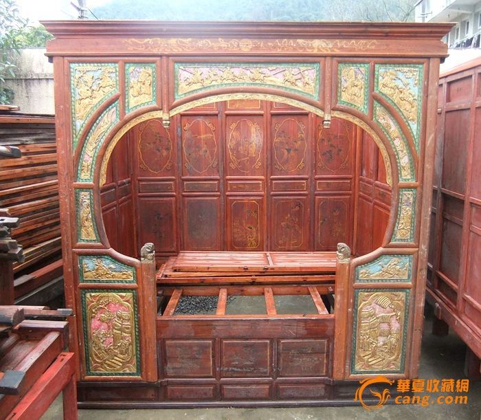 特价 五彩缤纷精美老床架子床_特价 五彩缤纷