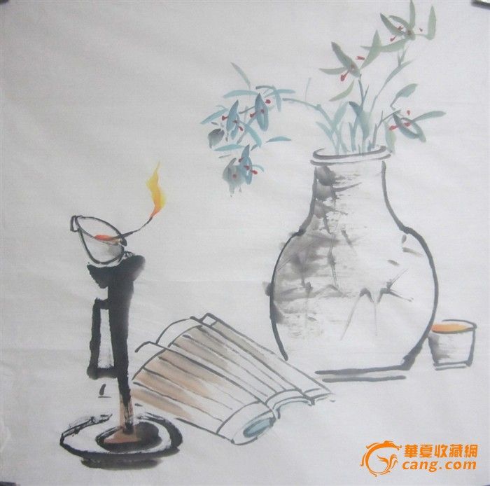 国画写意花鸟案头清供