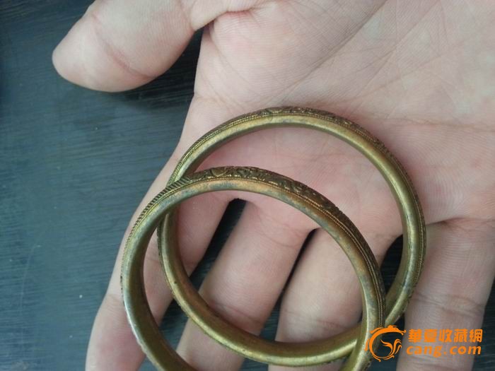 精品清代溜金铜手镯一对_精品清代溜金铜手镯一对价格