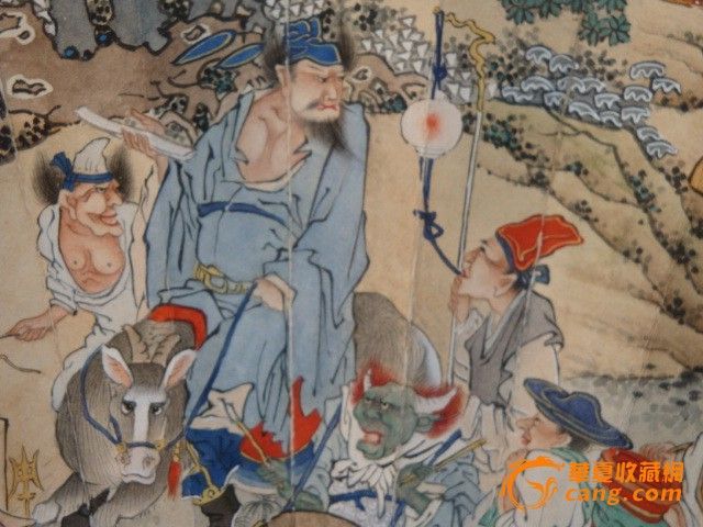 民国-徐操-扇面-钟馗嫁妹_民国-徐操-扇面-钟馗