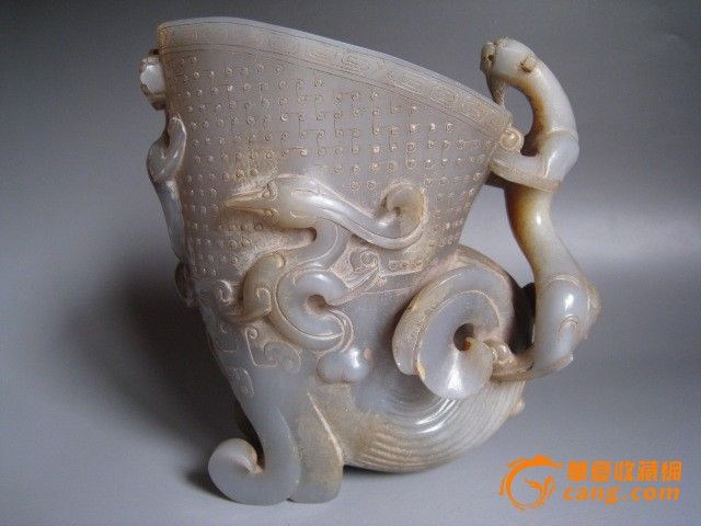 *和田白玉龙首杯