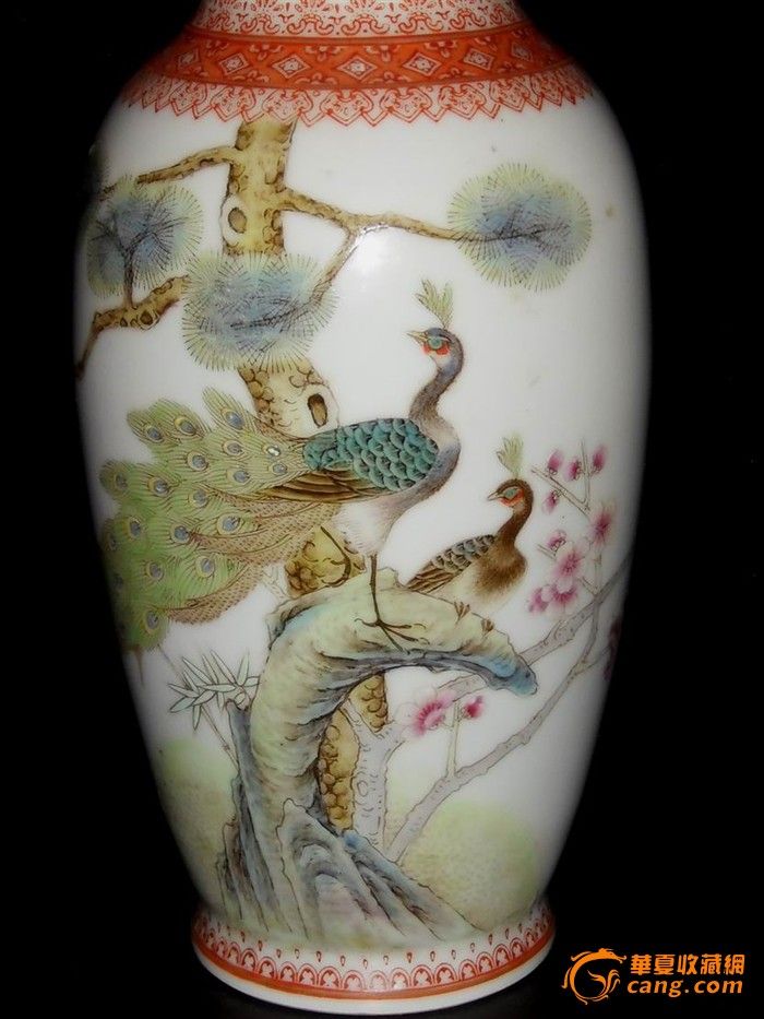 70-80年代景德镇艺术瓷厂重工花鸟瓶_70-80年