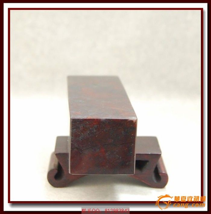 桂林鸡血石红碧玉章料印章印石摆件G-334_桂