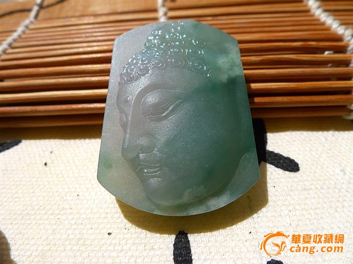 缅甸a货翡翠成品吊坠玉石 糯化飘花春释迦牟尼佛吊坠挂件