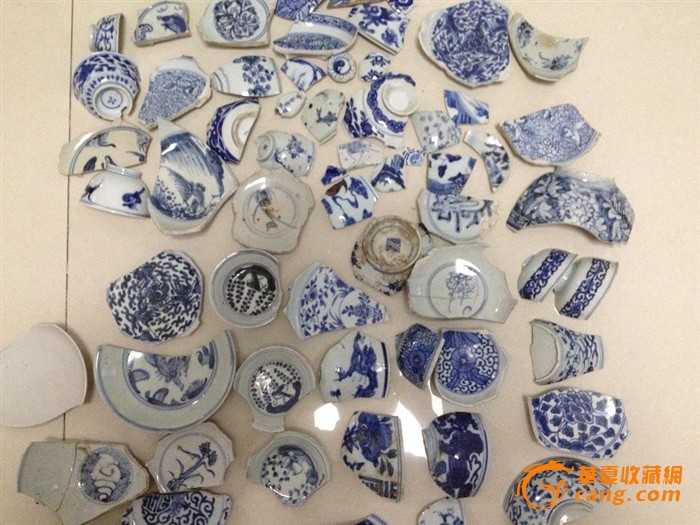 明清青花瓷片