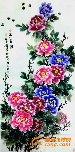 4尺竖幅牡丹