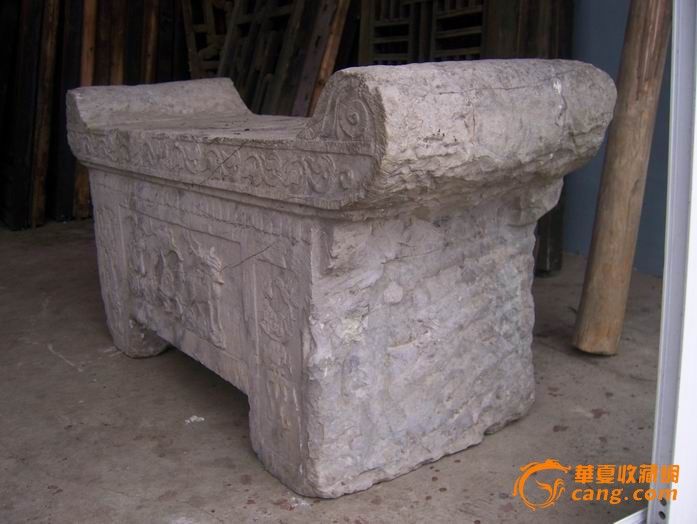 清代白石雕麒麟小供桌_清代白石雕麒麟小供桌