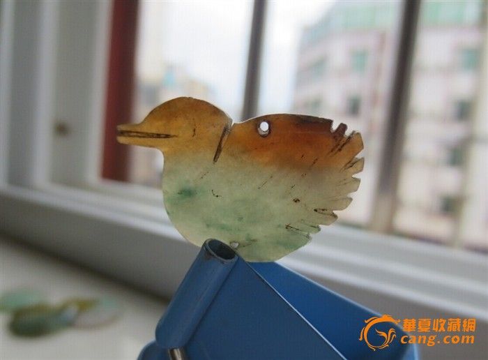 D368清代一对糯冰翡翠鸳鸯_D368清代一对糯