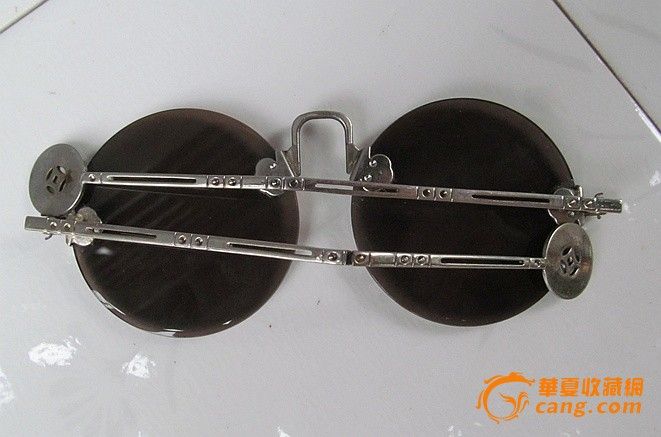 民国茶色老水晶眼镜