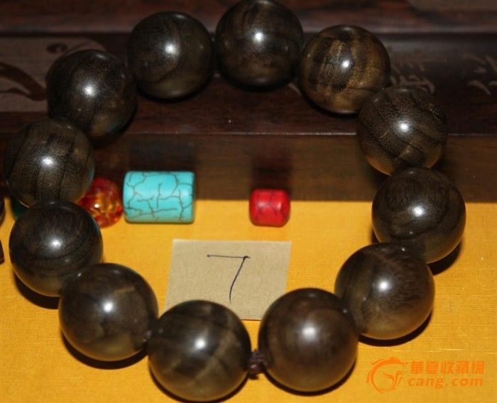 阴沉微水波纹手串--正品金丝楠