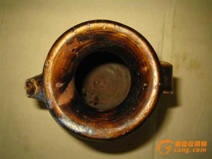 *瓷器,壶:*宣州窑,窑变釉注子,双系壶