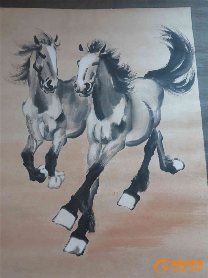 徐悲鸿经典作品——双马图