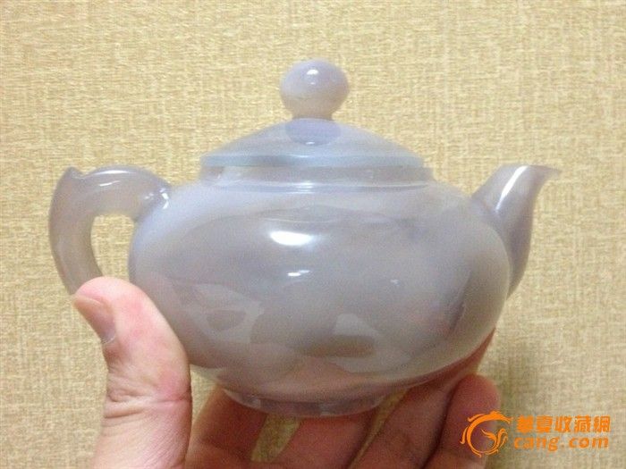 25726掏膛漂亮的灰白玛瑙壶_25726掏膛漂亮