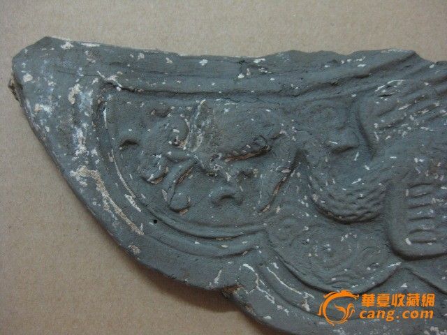 年份不错的,朱雀(凤凰)衔灵草纹少见精美老瓦当