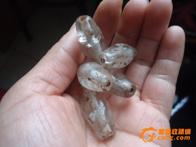 下乡收来的出土的水晶珠子5个