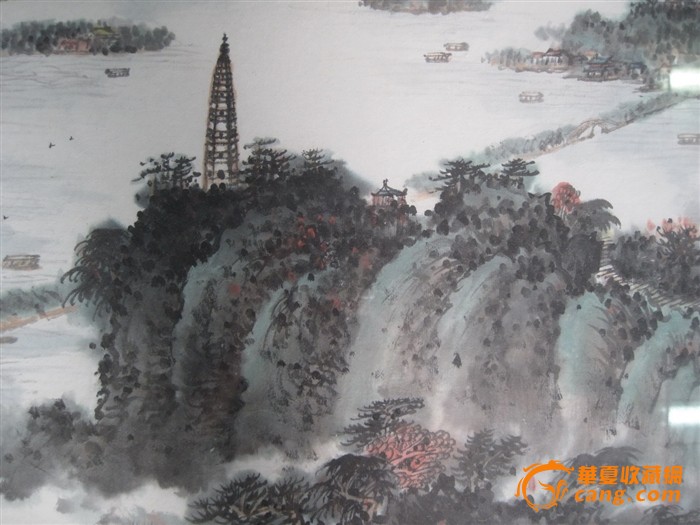 c013 郑方 山水画 西湖揽胜图 100x45厘米