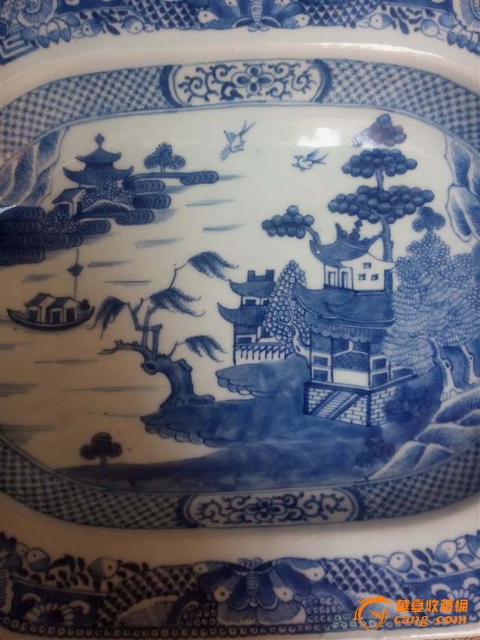 乾隆青花山水盘