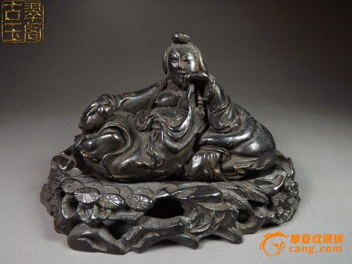 民国西洋侍女铜摆件