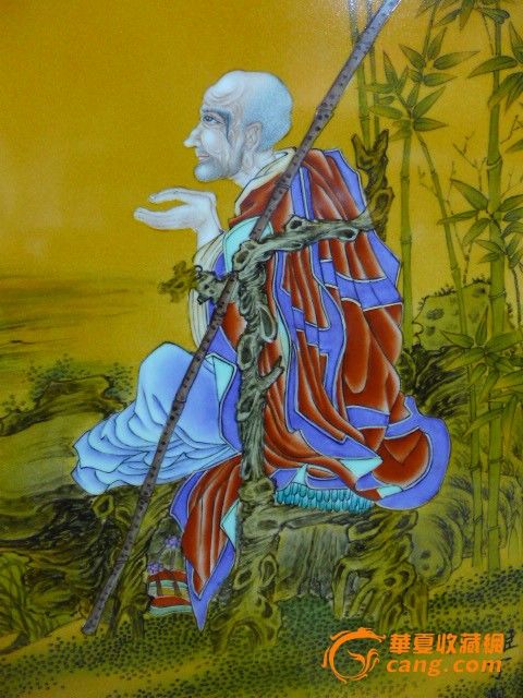 清丁观鹏瓷板画十八罗汉图_清丁观鹏瓷板画十