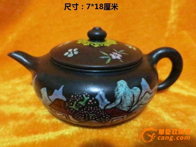 加彩紫砂壶