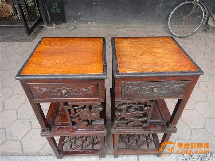 榉木.鹤鹿同春.架几一个.面板象黄花梨啊._榉木