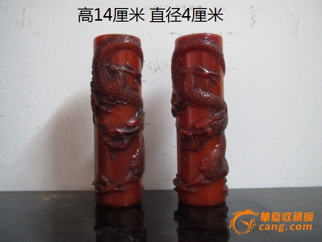 寿山石龙盘玉柱摆件