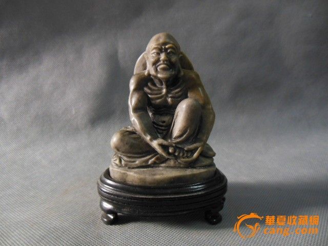 清-寿山石摆件十八罗汉-坐禅罗汉_清-寿山石摆