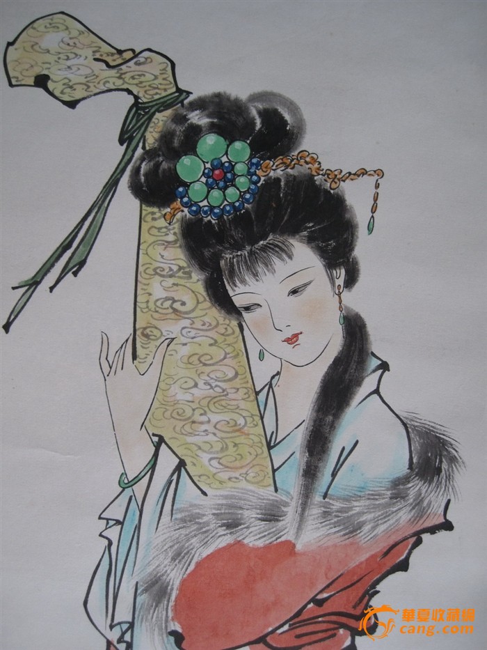 c023 许竹楼 人物画 文姬 美女传神 100x54厘米