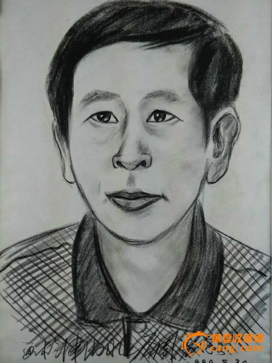 名家精品人物素描-男肖像,有款,画功超好