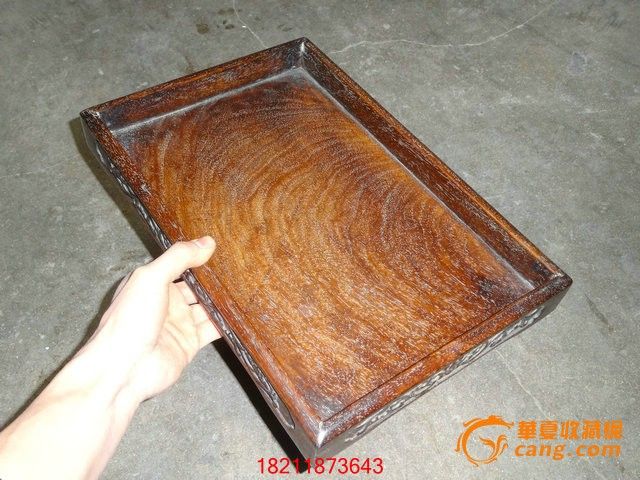 雕刻茶盘花梨木茶盘花纹_雕刻摆件花梨木花纹小件家具店图片