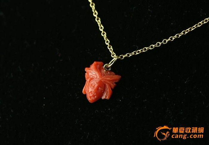 国外拍卖回流 老的阿卡级别 红珊瑚 人物塑像 吊