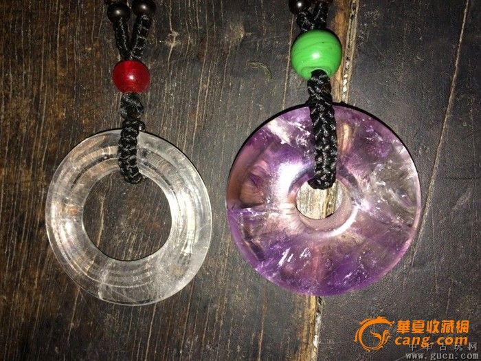 玛瑙原石项链椰壳项链白水晶环紫水晶平安扣_