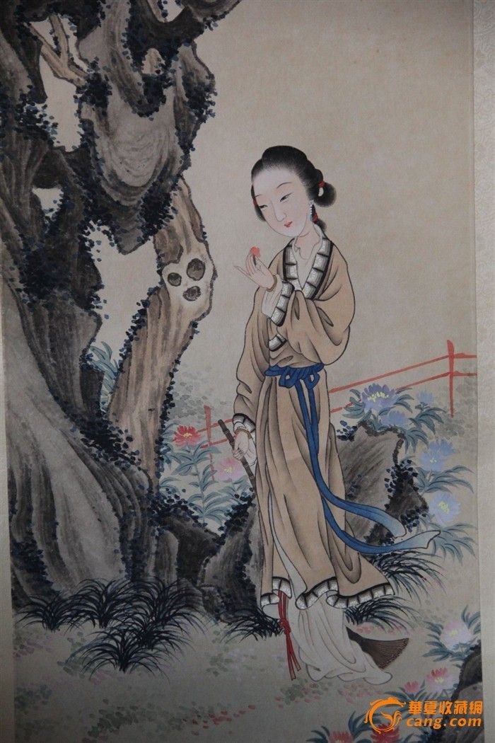 清代费丹旭人物画立轴_清代费丹旭人物画立轴