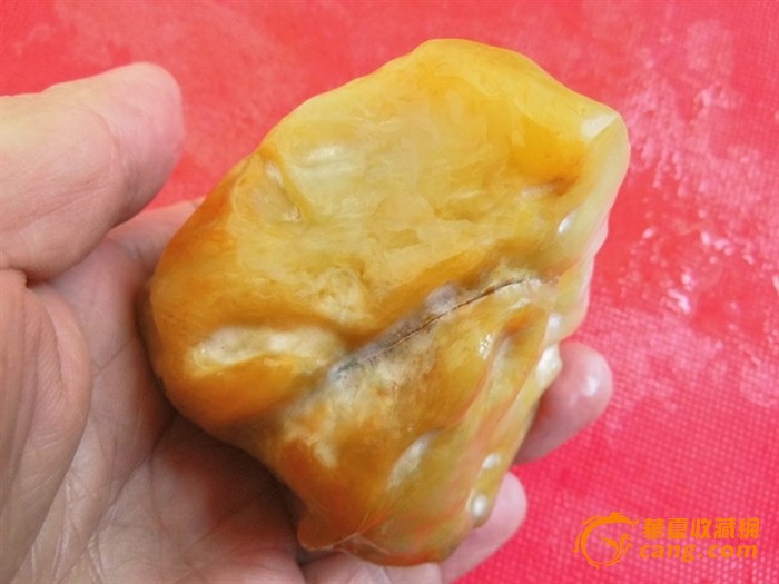 大马坎黄翡冰糯种鸡油黄起胶手把件牌子明料