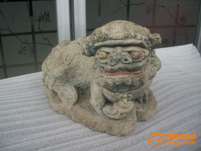 明朝老石雕狮子文房摆件狮子