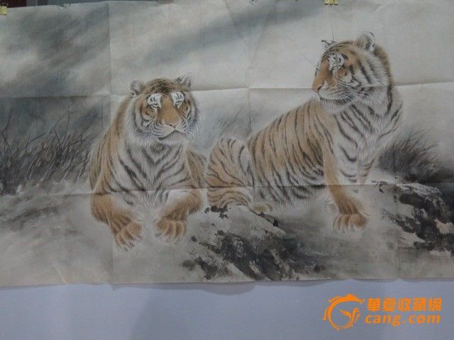 冯大中<em>雌雄</em>伏虎<em>画心</em>_冯大中<em>雌雄</em>伏虎<em>画心</em>价格