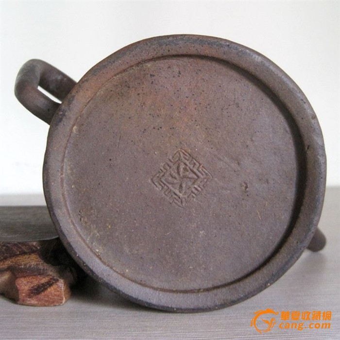清代~花押款老紫砂壶(欠盖)